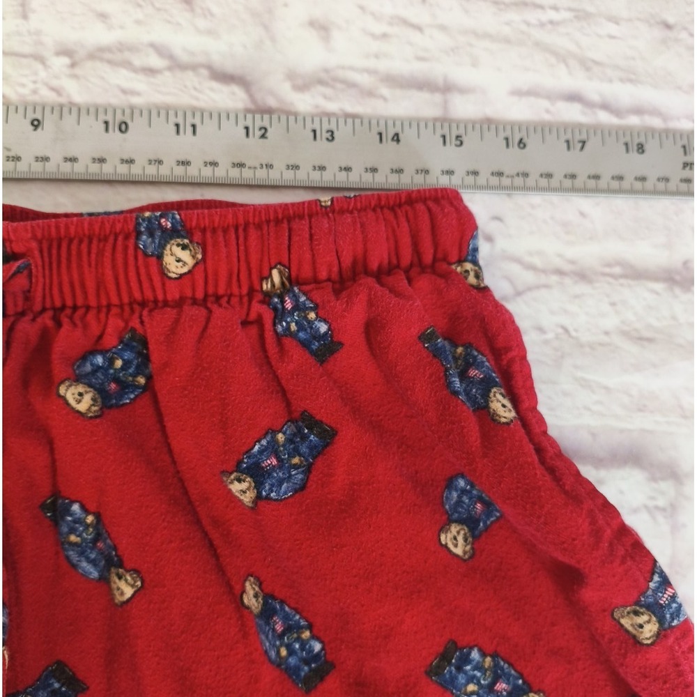 Polo Ralph Lauren Polo Bear PJ Pajama Pants Bear wearing American Flag logo sz L - Picture 3 of 8